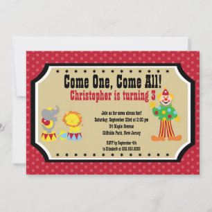 Convites de aniversário de circo de flores