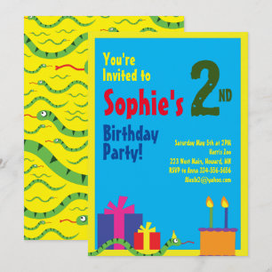 Convites de aniversário de cobra