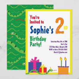 Convites de aniversário de cobra Animal Kid