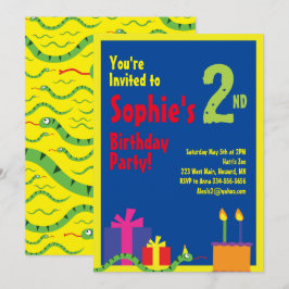 Convites de aniversário de cobra Animal Kid