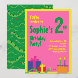 Convites de aniversário de cobra Animal Kid