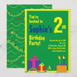 Convites de aniversário de cobra Animal Kid