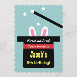 Convites de Aniversário de Coelhinho do Chapéu Mág