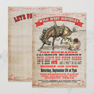Convites de Aniversário de Cowboy Western