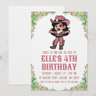 convites de aniversário de cowgirl ocidental