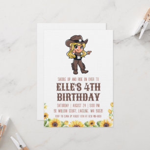 convites de aniversário de cowgirl ocidental