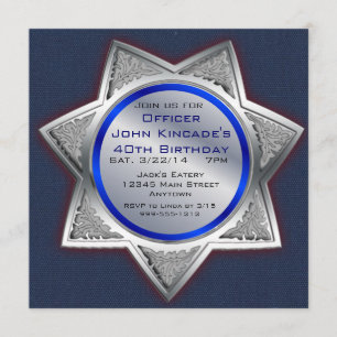 Convites de aniversário de Crachás do xerife