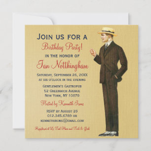 Convites de aniversário de Dapper Gentleman