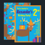 Convites de aniversário de Deer Animal Kid<br><div class="desc">Quem não ama um Deer num chapéu de festa? Estes convites adoráveis são perfeitos para a rua, segundo, 3º, 4º, 5, 6 ou festa de aniversário do seu filho! Ou, só para qualquer evento de amantes de dinheiro! Também funciona como excelente para um zoológico, fazenda, floresta ou festa temerária animal!...</div>