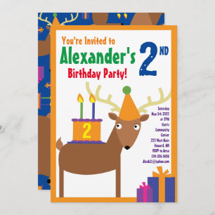 Convites de aniversário de Deer Animal Kid