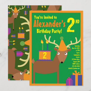 Convites de aniversário de Deer Animal Kid