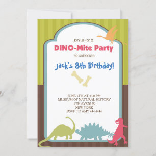 Convites de aniversário de dinossauro