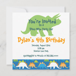 Convites de aniversário de Dinossauro do Stegossa