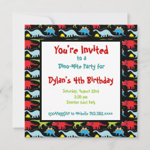 Convites de aniversário de dinossauro personaliza