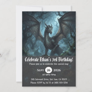 convites de aniversário de dragão aquarela