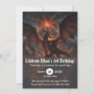 convites de aniversário de dragão aquarela