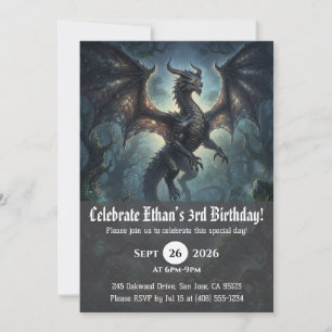 convites de aniversário de dragão aquarela