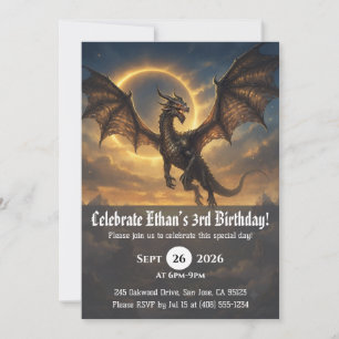 convites de aniversário de dragão aquarela