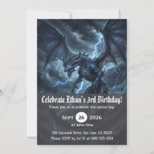 convites de aniversário de dragão aquarela