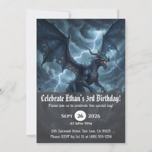 convites de aniversário de dragão aquarela