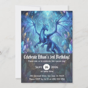 convites de aniversário de dragão aquarela