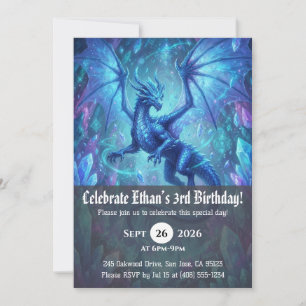 convites de aniversário de dragão aquarela