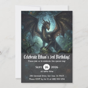 convites de aniversário de dragão aquarela