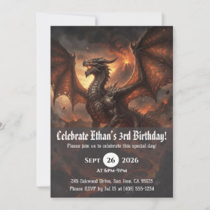 convites de aniversário de dragão aquarela