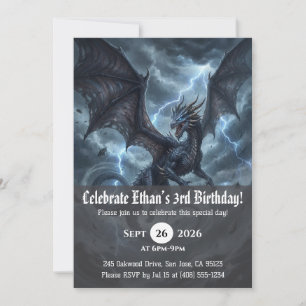convites de aniversário de dragão aquarela