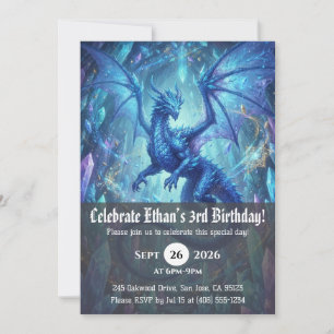 convites de aniversário de dragão aquarela