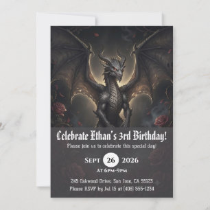 convites de aniversário de dragão aquarela