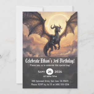 convites de aniversário de dragão aquarela