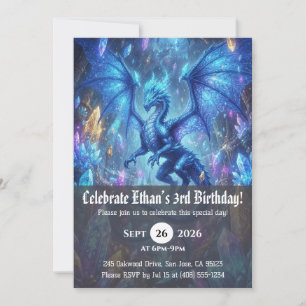 convites de aniversário de dragão aquarela
