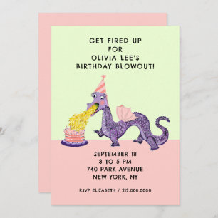 Convites de aniversário de dragões