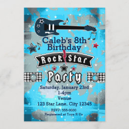 Convites de Aniversário de Estrela do Rock para Me