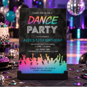 Convites de Aniversário de Festa de Dança