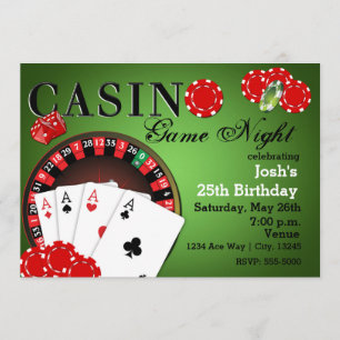 Convites de Aniversário de Festa de Pôquer CASINO 
