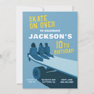 Convites de Aniversário de Festa de Skate