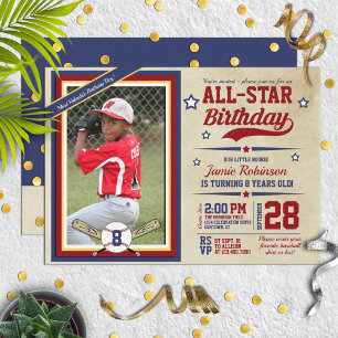 Convites de aniversário de Foto All-Star Baseball