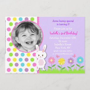 Convites de aniversário de Fotografia Bunny