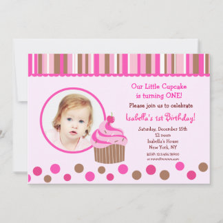Convites de aniversário de Fotografia de Cupcake p