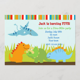 Convites de aniversário de fotos de dinossauros D