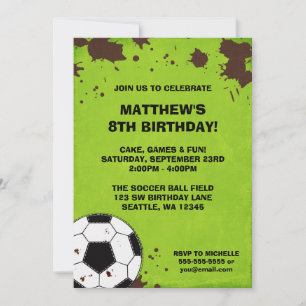 Convites de Aniversário de Futebol com Bola de Fut