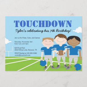 Convites de aniversário de futebol masculino,