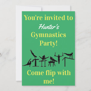 Convites de aniversário de ginástica