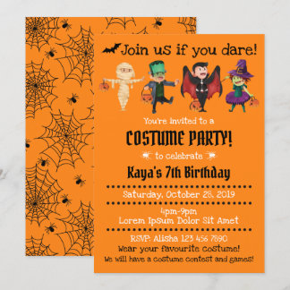 Convites de aniversário de Halloween