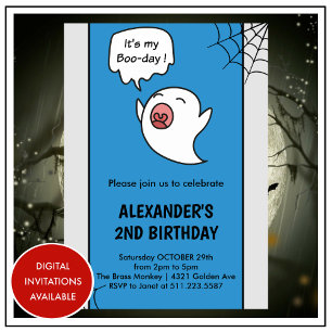 convites de aniversário de Halloween 2º assustador