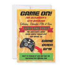 Convites de aniversário de jogos de vídeo