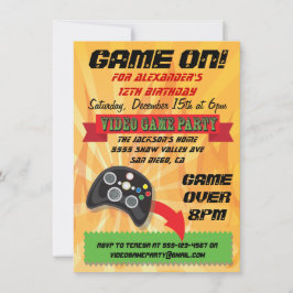 Convites de aniversário de jogos de vídeo