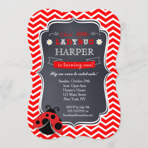 Convites de aniversário de Ladybug